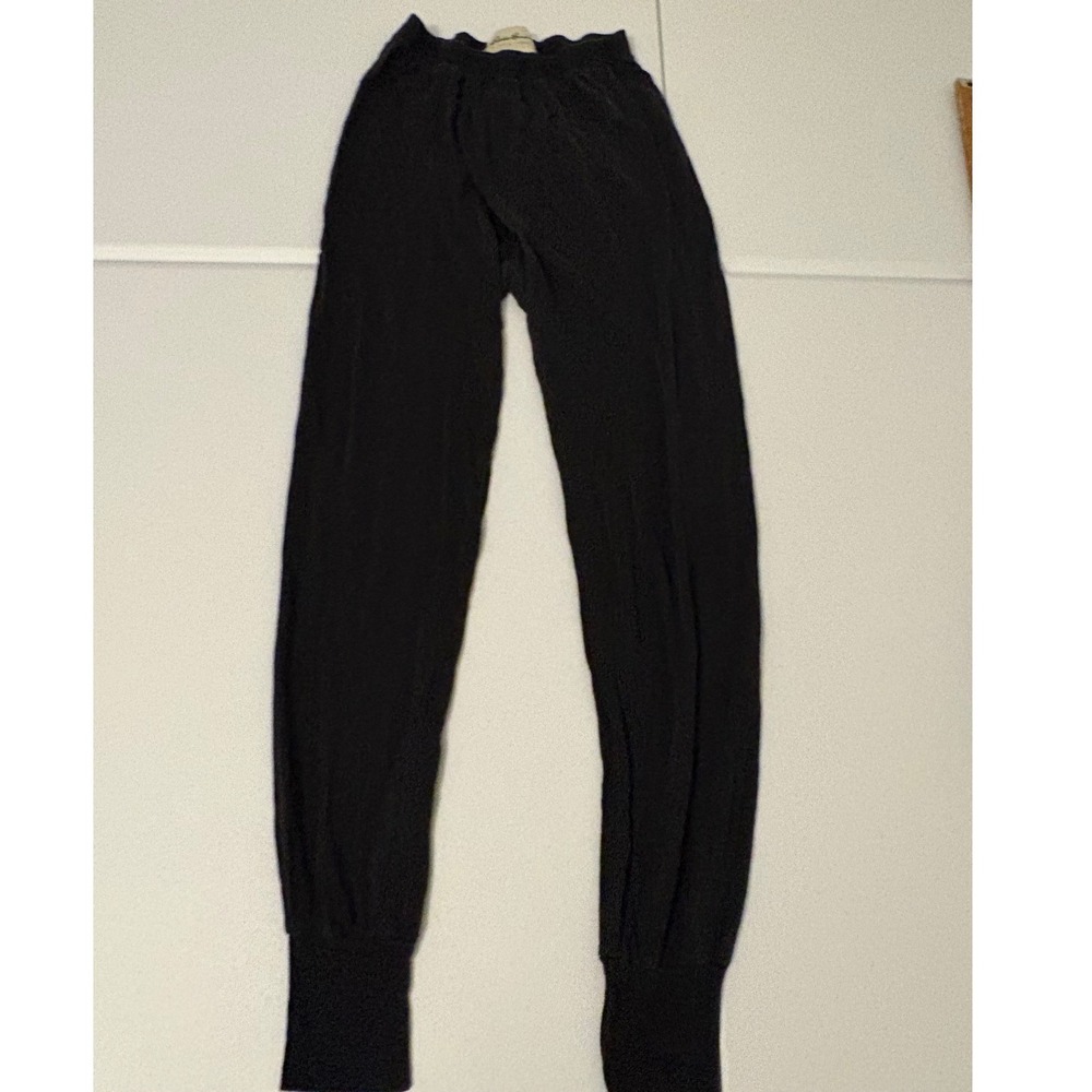 Eddie Bauer Black 100% Silk Base Layer Leggings Thermal Pants Small Womens d5